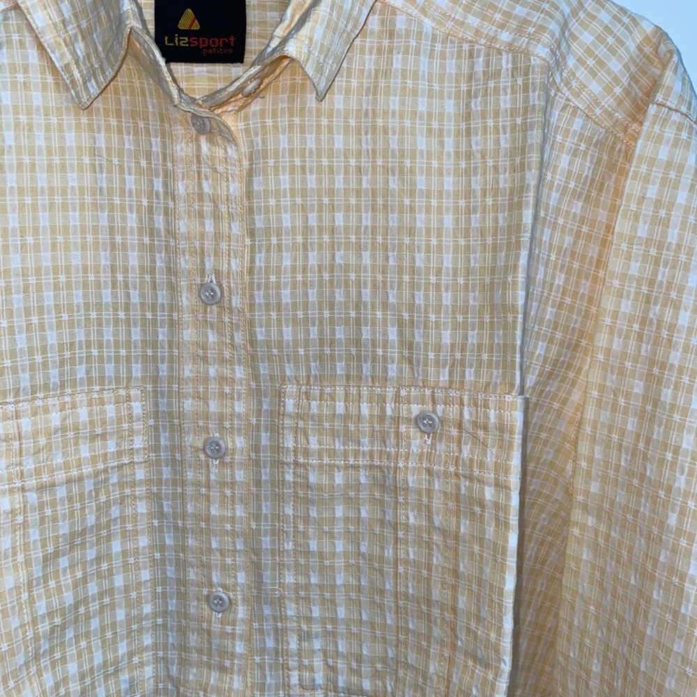 Liz Claiborne small Long Sleeve Shirt Yellow Petite